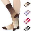 YOZHAKOU Pilates Grip Yoga Socks with Grips for Women, Colorful Non Slip Crew Athletic Socks for Barre, Anti-Slip Design.