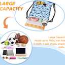 Slohif Drawstring Backpack Beach Swim Bag for Kids Little Sharks Draw String Dance Travel Cinch Ballet Gym Bags for Girls Boys Waterproof Backpack for Swimming Summer Camp Pool Sports Nylon Large