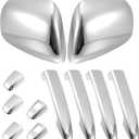 X AUTOHAUX 1 Set Car Exterior Chrome Plated Mirror Cover Door Handle Cover Cap Overlay for Toyota Tacoma 2005-2010