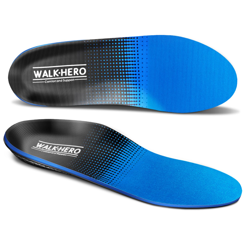 Walkhero Plantar Fasciitis Insoles - Orthotic Arch Support Insoles for Flat Foot - Everyday Comfort and Support - Relieve Pain and Fatigue from Plantar Fasciitis,

Mens 9-9.5, womens 11-11.5