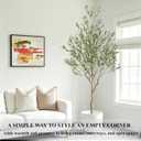 Nafresh Tall Faux Olive Tree7ft84in Realistic Potted Silk Artificial Indoor with Green Leaves and Big Fruits for Home Office Living Room Bedroom Stairs Foyer Decor.