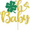 2 x St.Patrick Theme Oh Baby Cake Topper, Baby Shower/Baby Baptism/Gender Reveal Party Decorations Supplies