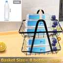 2 Tier Fruit Basket for Kitchen, Detachable Fruit Bowl for Kitchen Counter, Metal Fruit and Vegetable Storage Stand, Fruits Holder Vegetable Basket with Wood Handle, Bread and Snack Organizer