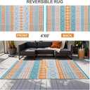 YONILE Outdoor Plastic Straw Rug 5x8 ft,Reversible Waterproof Large Outdoor Patio Rug RV Mat Outside Carpet for Porch, Deck, Backyard, Balcony, Picnic