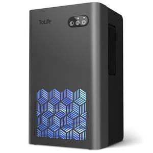 ToLife Dehumidifiers for Home 95 OZ Water Tank, 1000 sq.ft Dehumidifier for Basement Bedroom Bathroom with Auto Shut Off 7 Colors LED Light,Grey