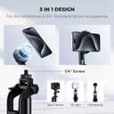 K&F CONCEPT Popod 72" Phone Tripod, 3-in-1 Clip & Magnetic Selfie Stick with Remote, Automatic Phone Tripod Stand, Compatible with iPhone 17-12 Series Osmo Pocket 4/3 Insta360 X5 Android Phones