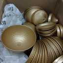 4 Pcs Gold Urn Vases for Centerpieces 6 Inch Hammered Compote Bowl Vases Set for Wedding Vintage Metal Vase Table Decoration with Anti-Slip Mat for Christmas Anniversary Party
