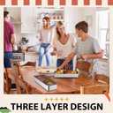 LemonRoad 6 Pcs Stainless Steel Snack Containers 3 Compartments Bento Boxes Reusable Lunch Snack Box with Lids Divided Portable Food Storage Containers for School Party Travel Picnic Home