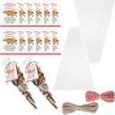 24 Set 50 Pcs Christmas Potpourri Cellophane Bags Potpourri Gift Bags Stovetop Simmer Instruction Tags Holiday DIY Crafting Kit for Home Xmas Party Gift Decor(7 x 14.6'',Triangle)