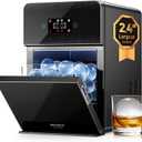 ecozy 2.4" Clear Ice Ball Maker Countertop with CrystalFlux Technology, 3 pcs in 45 Mins, 96 pcs/Day, Sphere Ice Maker with Automatic Water Supply, Self-Cleaning, Enhanced Insulation for Whiskey Bar