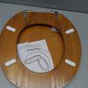 Angel Shield Durable Wood Veneer Natural Toilet Seat Metal Hinged Easy Clean Anti-scratch American Standard(Round,Wood Color)