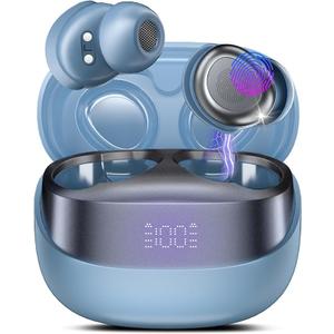 DUSONLAP Wireless Earbuds, Bluetooth 5.4 Headphones In Ear Noise Cancelling Earphones, 47H Playtime Mini Sleep Earbuds with LED Display, Touch Control, IPX7 Waterproof Ear Buds, USB-C, Blue (2025)