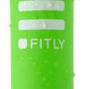 FITLY Soft Flask - Shrink As You Drink Soft Water Bottle for Hydration Pack - Folding Water Bottle Ideal for Running, Hiking, Cycling, Climbing & Rigorous Activity (10 Ounces, Green)