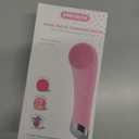 PRITECH Facial Cleansing Brush, Rechargeable Silicone Face Scrubber with Heat Massage End, Vibrating Exfoliator Scrubber for Deep Cleaning, Waterproof Face Brush for Women and Men (Pink)