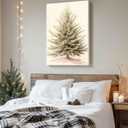 GSPQAZ Tranquil Christmas Tree Canvas Wall Art - Vintage Style Pine Tree Print,Winter picture 12x18inch-Unframed (11)