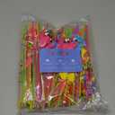 BLUE PANDA 100 Pack Tropical Hawaiian Drinking Straws for Cocktails & Margaritas - Hawaiian Summer Beach Party Straws & Supplies (6 Designs)