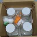 4 Pack 32 Oz Glass Milk Bottles with Nut Milk Bag & 2 Pour Spout & 2 Airtight Lids & Brush- 1Qt Scale Mark Drinking Jars Reusable Container for Milk, Juice, Water, Coffee for Refrigerator