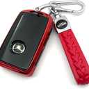 Creativity for Mazda Key Fob Cover. Suitable for Mazda 3 Hatchback 2020-2024 Mazda 3, 6, CX-30, CX-5, CX-9, CX-50 Smart Key (Red Combination) (Key case + sheepskin key chain)
