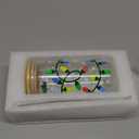 Joyseller Christmas Gifts, 18oz Color Changing Christmas Lights Iced Coffee Can Glass, Xmas Glass Cup with Lid and Straw, Holiday Tumbler