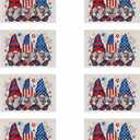 4th of July Placemats Set of 8 Gnome Patriotic America Memorial Day Independence Day Dining Table Decoratios Table Mats Cloth Placemats 12X18 Inch