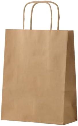 FACEBAG 50-Pack Brown Paper Bags with Handles Bulk, 8x4.25x10.5 Inches,Medium-sized Gift Bags with Handles for Party Favors，Take-Out，Grocery Shopping & Retail，Reusable & Durable