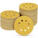 80PCS 5 Inch 8 Hole Sanding Discs 40 Grit,Gold Round Hook and Loop Sandpaper for Random Orbital Sander