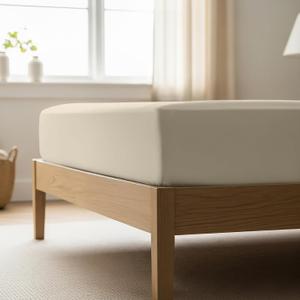 Mellanni California King Fitted Sheet - Iconic Collection Bedding Sheets with up to 16 inch Deep Pocket - Soft & Cooling - Fade & Stain Resistant - 1 PC (Cal King, Beige)