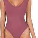 Avidlove Body Suits for Womens Sexy Bodysuit Tank Top Thong Body Suit Seamless Double Lined Going Out Tops (Medium, Purple Red)