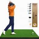 54 Golf Hitting Mat, Non-Slip Hitting Mat, 31mm, 36mm, 40mm Thick, PGA Pro Trusted Indoor & Outdoor Golf Practice Mat with Training Kit (5x4 Green 40mm)