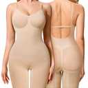 Irisnaya Shapewear Bodysuit for Women Tummy Control Backless Seamless Butt Lifter Full Body Shaper Sculpting Body Suit M