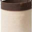 LA JOLIE MUSE Woven Basket Rope Storage Baskets - Large Cotton Organizer, Laundry Basket, Oatmeal, 40 Litres