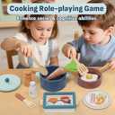Lehoo Castle Wooden Play Kitchen Accessories, Play Food for Toddlers 1-3, Toys Pots and Pans for Kids Cooking Set, Pretend Play Cutting Vegetables Toys, Gifts for Girls Boys 3 4 5