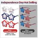 Konohan 4th of July Star Sunglasses 250th Patriotic Accessories for USA Red White Blue Glitter Glasses America Party Favors