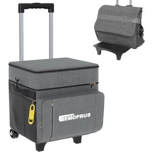 Cooler with Wheels and Handle, 50 Can Rolling Cooler, Portable Collapsible Soft Cooler Bag with Wheels,Leakproof Insulated Wheeled Cooler for Beach, Camping, Patio Travel, Outdoor, Ball Fields (GREY)