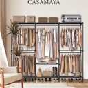 CASAMAYA Clothes Rack, Portable Closet, 80.7 Inch Extra Large Capacity Wardrobe Closet, Clothes Storage Organizer with Shelves and 5 Hanging Rods, Easy to Assembly, Black PCT036B01, 80.7"L x 16.9"W x 77.6"H