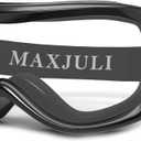 MAXJULI Kids Ski Goggles - Helmet Compatible Snow Goggles for Baby &Toddler with 100% UV Protection Age 0-4 4301 (Black Frame Clear Lens (Vlt 92.7%))