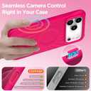 for iPhone 17 Pro Case, Compatible with MagSafe, Screen Protector +[Integrated Silicone Camera Control Button], Shockproof Protective Magnetic Case for iPhone 17 Pro 6.3", Neon Pink