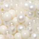 Realhaha Ball Pit Balls 50 100 200 500 Play Balls Plastic Balls for Baby Girls Toddlers Kids Play Tent Pool Playhouse Playpen Party Decoration (Beige)