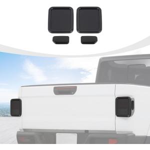JT Smoked Tail Light Covers, Rear Light Lamp Trim Guards Accessories Compatible with Jeep Gladiator JT 2019-2024, Smoked Black (Halogen Lamp Version)