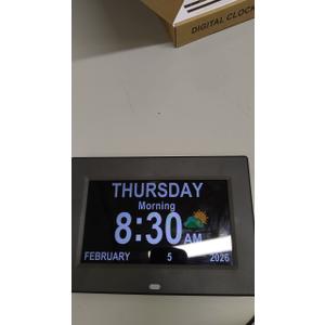 7'' Digital Clock, Dementia Clock With Date And Time, 10 Reminders, 6 Alarms, Auto-Dimming, Auto DST, Remote Control, Large Display Alarm Clock For Seniors, Gifts For People With Dementia, Alzheimers