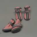 QUMY Dog Shoes for Small Dogs, Puppy Dog Boots & Paw Protectors for Winter Snowy Day, Summer Hot Pavement, Waterproof in Rainy Weather, Ourdoor Walking, Indoor Hardfloors Skid-Resistant Sole Pink 4 (size 4: 1.89"x1.51"(L*W))