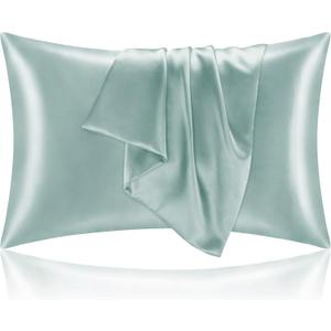 BEDELITE Satin Pillowcase for Hair and Skin, Super Soft and Cooling Similar to Silk Pillow Cases 2 Pack with Envelope Closure, Gift for Women Men(20"x30" Queen Size, Haze Blue)