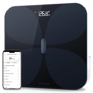 Yunmai Smart Scale with BMI, Body Fat, Muscle Mass, Body Weight, Body Fat Scale, 13 Body Composition Scale, Accurate Digital Bathroom Scale Bluetooth, Apple Health Compatible, Rechargeable 400lb (Black)