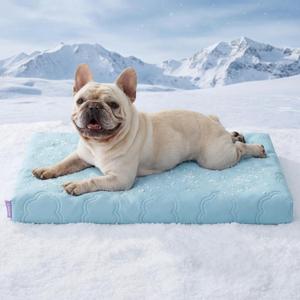 LE SURE Cooling Dog Bed Medium Size Dog, Q-Max>0.5 Cooling Mat with Removable Washable Cover, Breathable Orthopedic Egg Crate Foam Summer Pad for Active/Long-Haired/Senior Pets/Cats/Puppy, 29x18 Inch