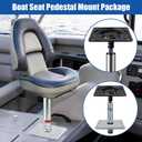 Boat Seat Pedestal Base Mount Kit Package, 3/4 Inch System Includes 7x7 Inch Marine Base Plate Locking Post and 16 Inch High Boat Seat Post Compatible with Pontoon Fishing and Bass Boats