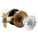 Aassiantek Crystal Glass Door knobs, Privacy Interior Door Lever, Locking Door Handle for Bedroom and Bathroom, Zinc Alloy (Aged Brass, Privacy)