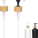 2Pcs Replacement Pumps Dispenser Replacement Pumps for Soap Dispensers Black Plastic Bamboo Dispenser Pumps for Soap, Lotion, Shampoo, Kitchen and Bathroom (Black and White)