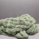 BENVWE Fluffy Faux Fur Throw Blanket for Couch, Soft Plush Thick Cozy Fuzzy Luxury Minky Bubble Blanket for Home Living Room Decor Gift for Women, Sage Green, 51" x 63", 1100GSM