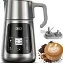 DREO All-in-1 Milk Frother, Electric Foam Frother for Latte Art Microfoam and Coffee, 15oz/450ml Automatic Milk Warmer with 30 Drinks, Dishwasher Safe, Dairy/Plant-Based Milk (Silver)