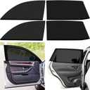Nuanchu 4 Pack Car Window Shade Seat Sun Protection Cover Breathable Mesh Front Rear Universal Automotive Window Cover for Family Camping Privacy Blackout Front (23'', 22-43'') Rear(21'', 22-43'')